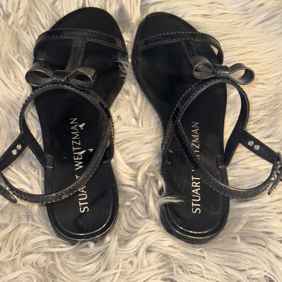 EUC Stuart Weitzman Mellie Bow Jelly Sandals Black Size 6 - Picture 4 of 6